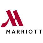 A red and black logo for marriott.