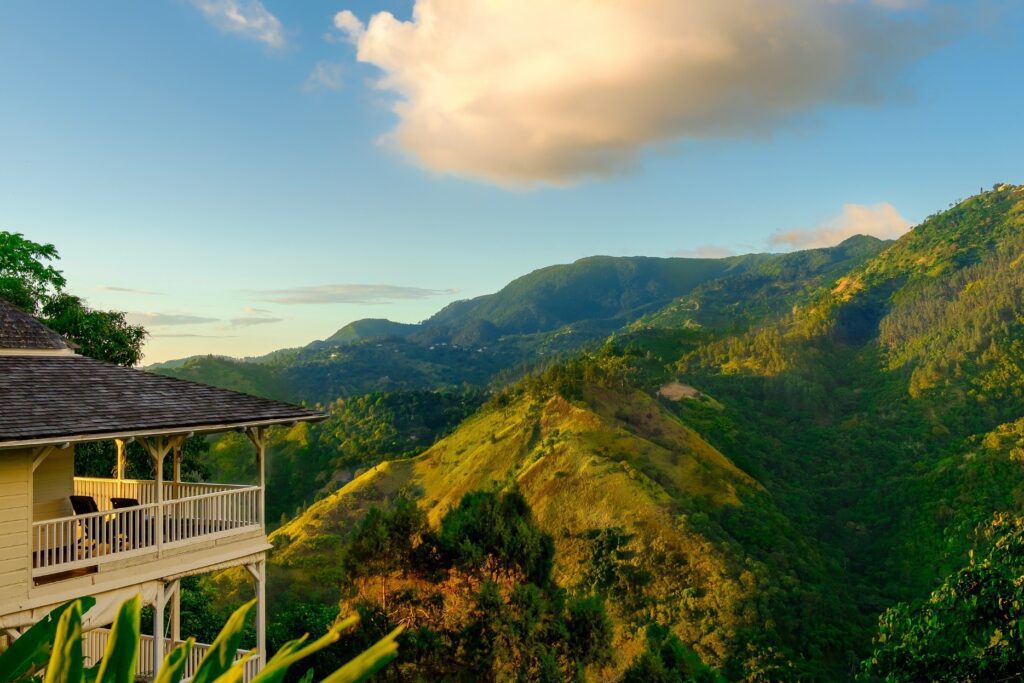 A view of the mountains from above.