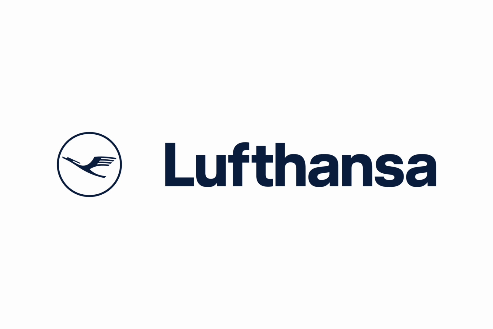 Lufthansa logo with its iconic crane symbol and brand name.